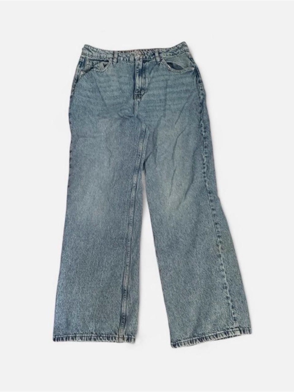 90s Fit High-Waist Wide Leg Jeans - Light Blue
